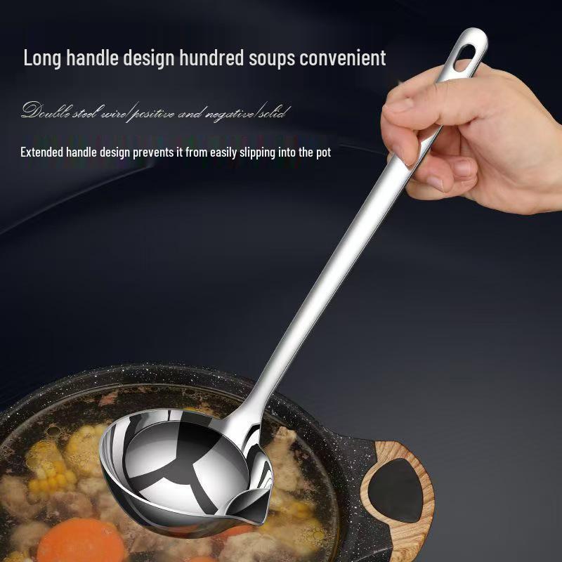 304 Nerezová ocel Lžíce na polévku oddělující olej: Účinný domácí nástroj pro filtrování oleje z polévky