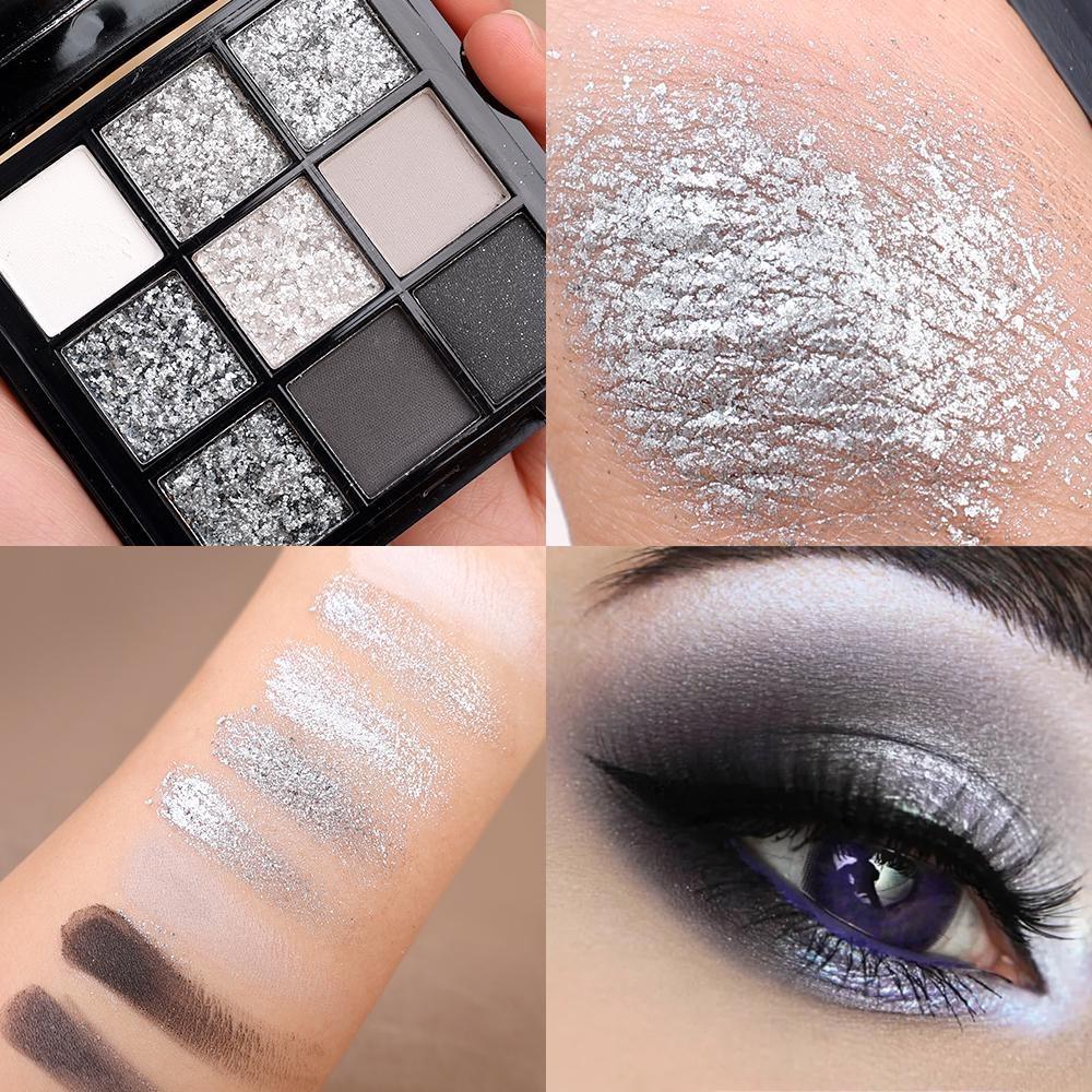 

9-цветная палитра теней для век с дымчатыми блестками, мерцающие тени для век, профессиональный инструмент для макияжа 1