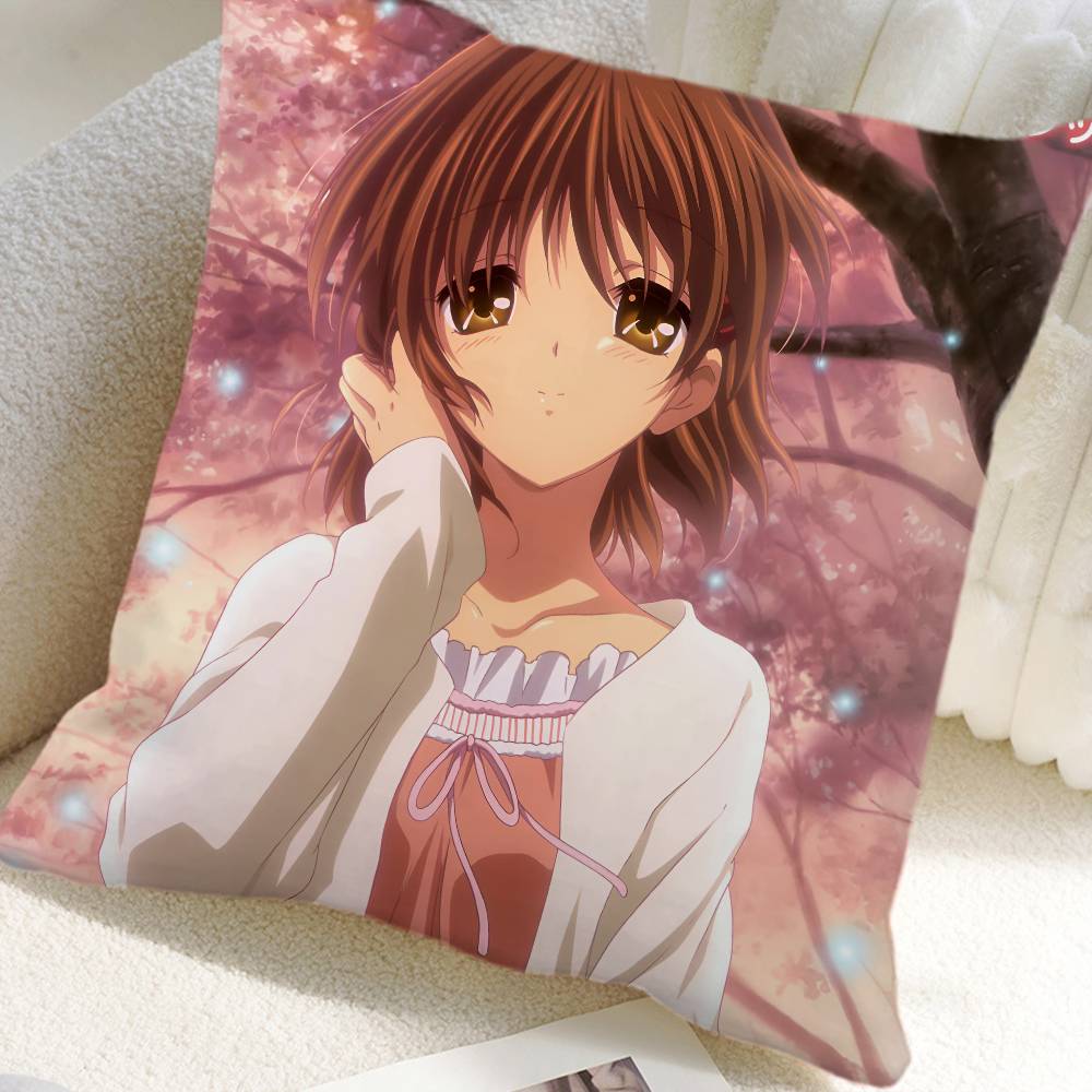 Clannad Anime Kuddöverdrag Fyrkantig Kudde Sovrum Soffa Fritid Komfortkudde Bil Heminredning
