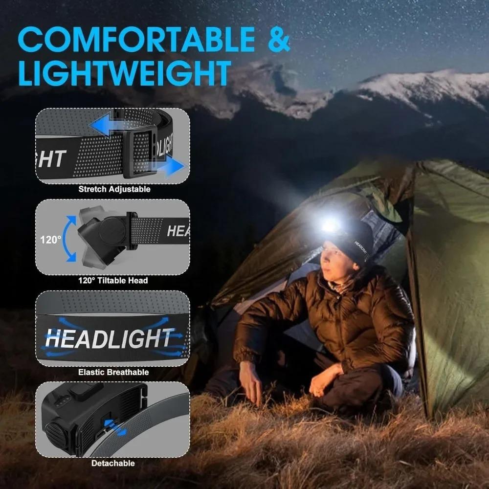 Rechargeable Headlamp 1000 Lumen Motion Sensor Waterproof Bright COB Headlight Work Light for Running Hiking Walking Camping
