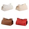 Faux Leather Tissue Box Cover, Elegant Rectangular Napkin Holder for Nightstand, Dresser, Home