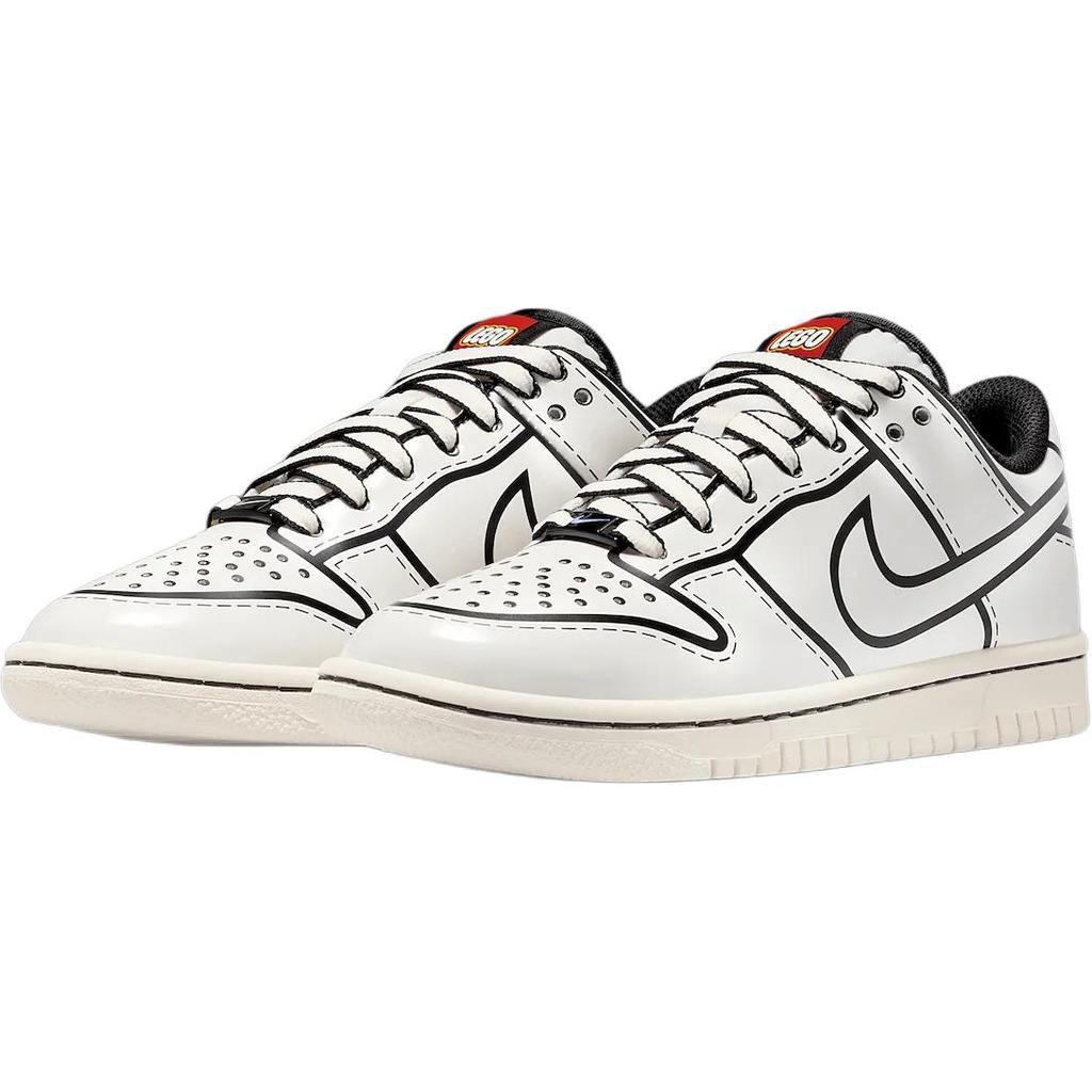 LEGO X Nike Dunk Low GS Sail Kids Sneakers Cream Black Rush-Red IF2117-100