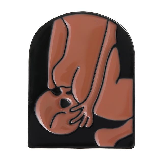 Fun Punk Style Abstract Brooch Pin - Cartoon Line Art Lapel Badge for Clothing, Bags, and Hats