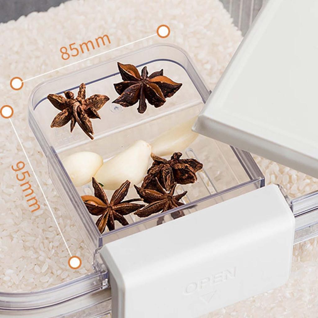 Rice Storage Bin Sealed Bulk Food Transparent for Cereal White