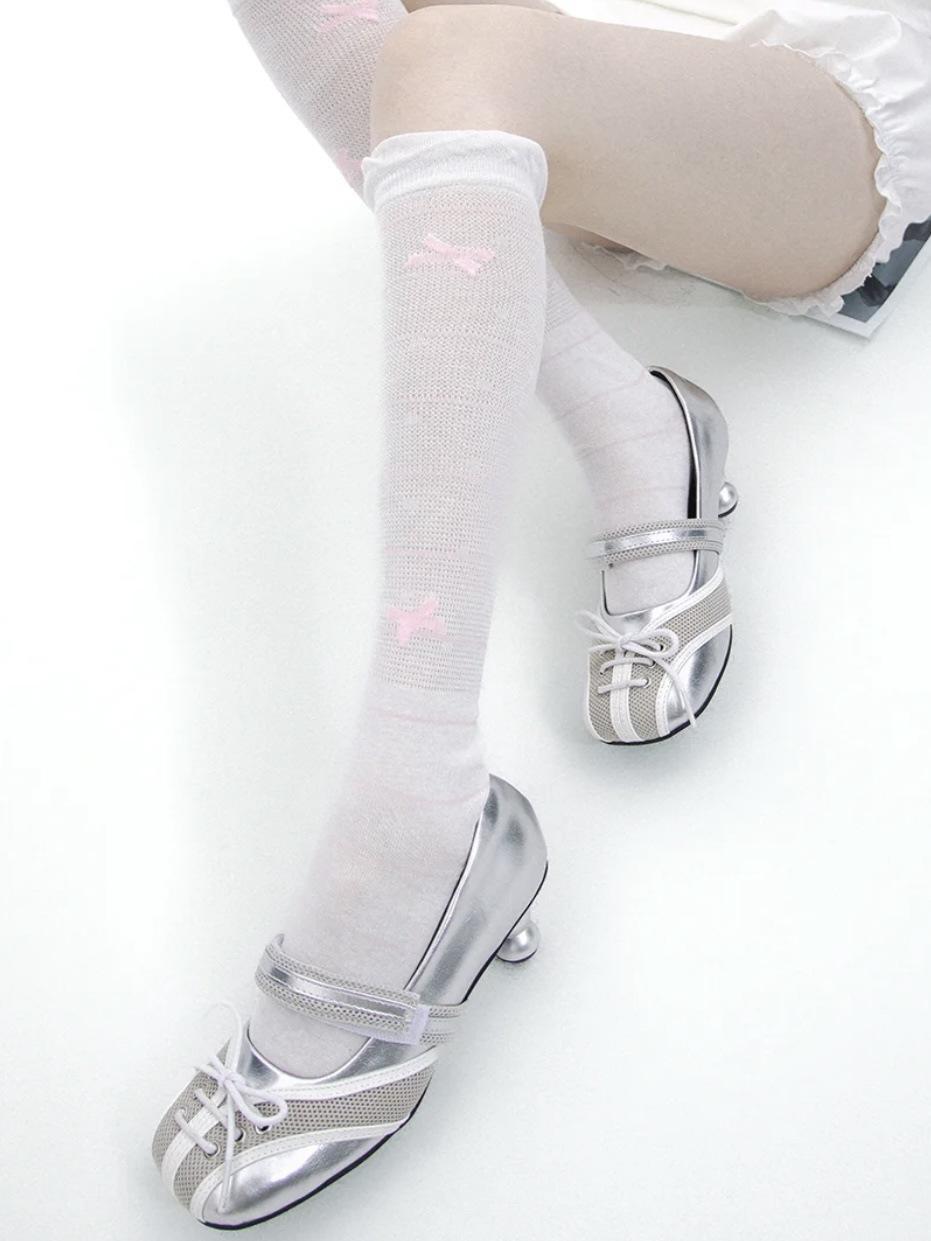 

IPPEUM Silver Women Mary Janes Shoes 2025 New Ballet Shoes Low Heel Round Toe Pumps 250 серебряный