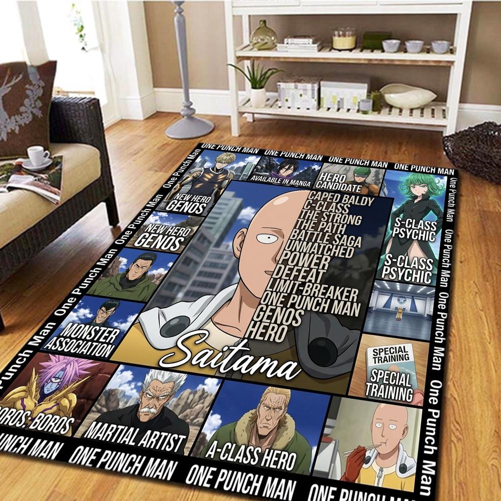 One-Punch Man Living Room Bedroom Carpet, Home Decor Cool Movie Mat & Play Floor Rug -HE42