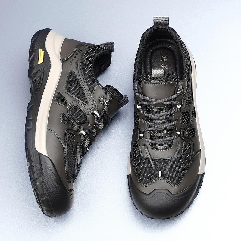 2025 Live-Übertragung beliebte Herrenschuhe Herbst und Winter Wanderschuhe atmungsaktiv rutschfest Outdoor-Sportschuhe erste Schicht Leder Freizeitschuhe Herren