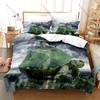Cool Vivid Print Bedding Set 3Pcs World Turtles Turtle Island Style Modern Household Bedroom Ornament