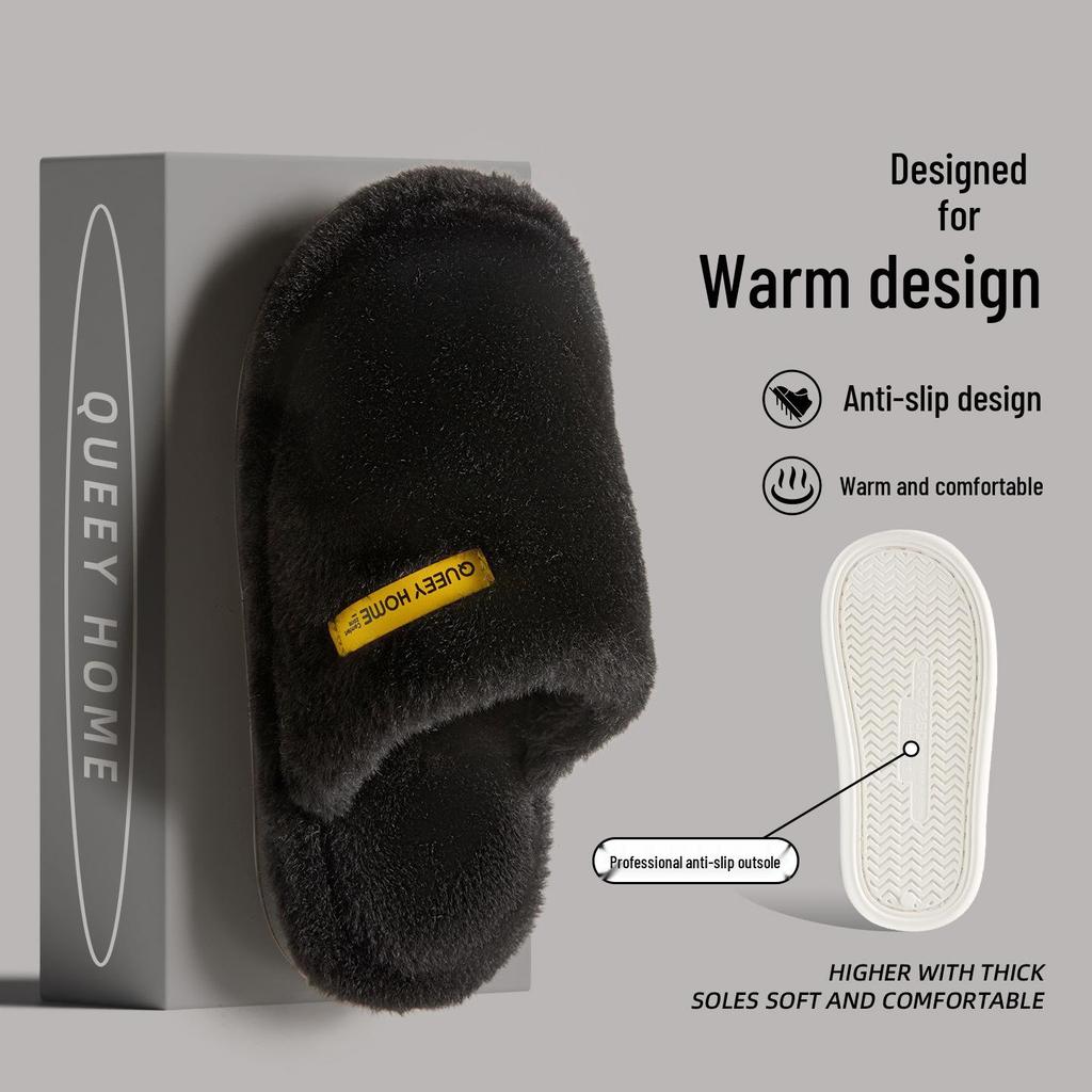 2025 Silent Antibacterial Plush Cotton Slippers - Winter Indoor Thick Sole for Men & Women