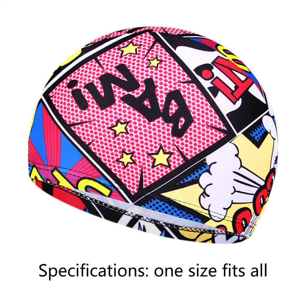 Unisex Printed Swim Caps Waterproof Polyester Swimming Hat For Boys Girls Ear Protection Pool Accessories Kids Youth Sports