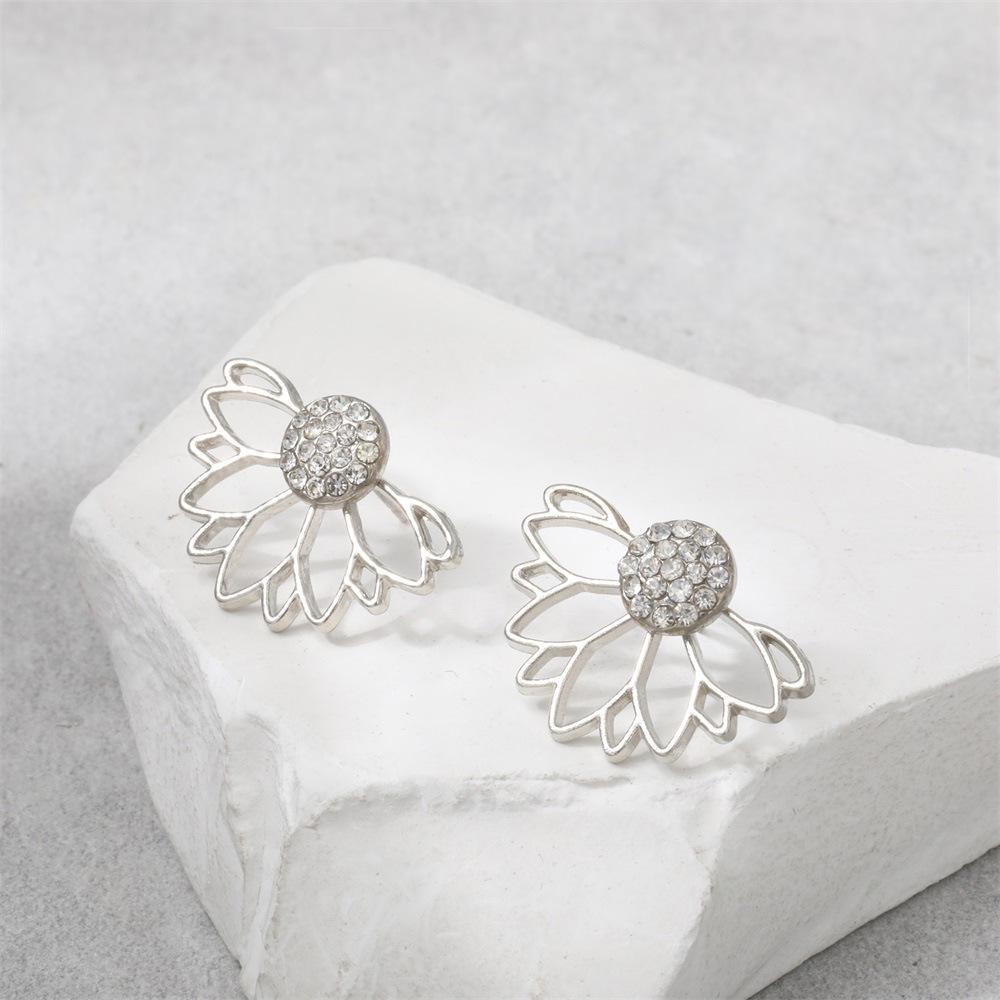 

Лидер продаж, полые бриллиантовые серьги-лотосы в европейском и американском стиле