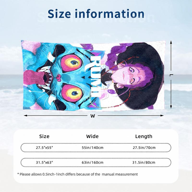 Kpop Demon Hunters Microfiber Beach Towel Quick Dry Sand Free Lightweight Beach Towels for Travel Swimming Camping