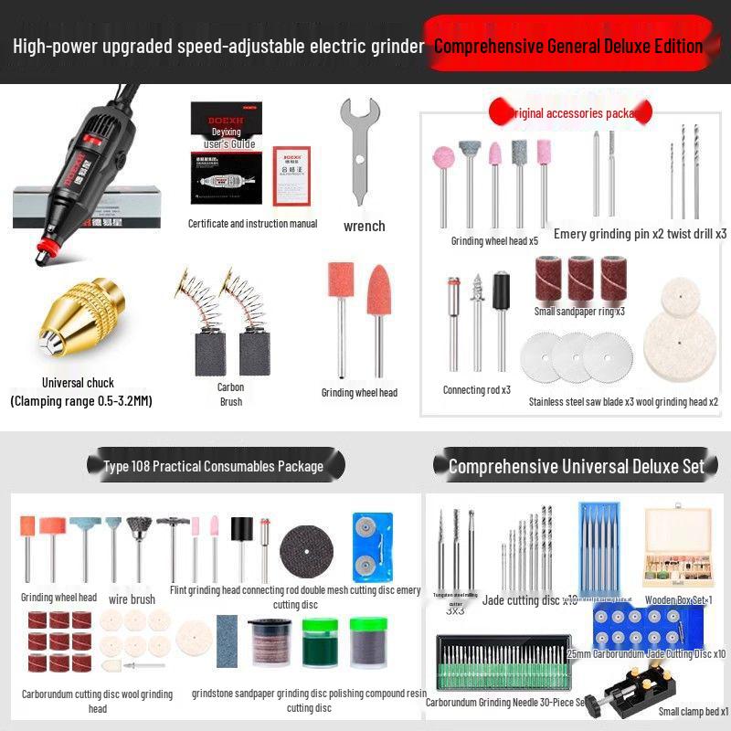 High-Power Electric Hand Grinder and Polisher: Rust Remover, Deburring, Engraving, and Polishing Tool