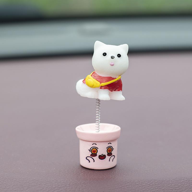 

Cute Pet Puppy Swinging Resin Ornament - Fun Healing Car & Home Decor for Pet Lovers