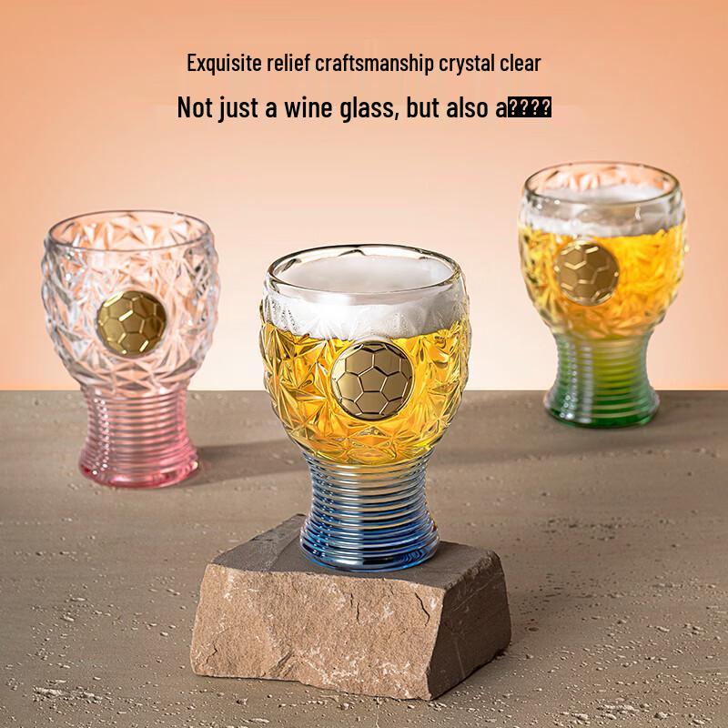 LOVWISH Football Glass Beer Mug