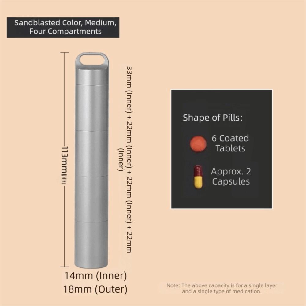 Container Mini Pill Box Stainless Steel Waterproof Pill Case Portable Tablet Container Travel