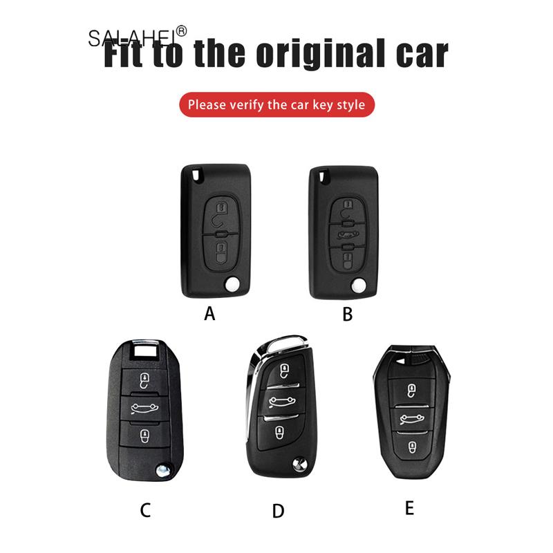 Leather Car Key Case Cover For Peugeot 107 206 207 208 306 307 301 308S 407 2008 3008 4008 5008 Rcz For Citroen C1 C2 C3 C4 C5