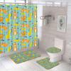 Tiger Shower Curtain Set Tropical Palm Leaf Wildlife Animal Jungle Zebra Leopard Bathroom Curtains Rug Bath Mat Lid Toilet Cover
