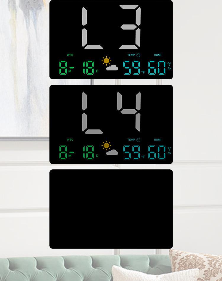 Large Screen Multi-Functional Weather Clock with Barometric Pressure, Temperature, and Humidity Sensor