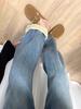 Plus Size High-Waisted Fleece-Lined Wide-Leg Jeans for Women - Autumn/Winter Straight Floor-Length Pants