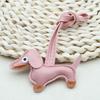 In-Stock Dachshund Cartoon Pendant Leather Dog Bag Charm Phone Case Accessory Creative Car Charm