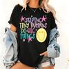 Helping Tiny Humans Do Big Things Shirt – Preppy Teacher Graphic Tee, Back To School Stars T-Shirt, Daycare & Preschool Teacher Gift Womenswear