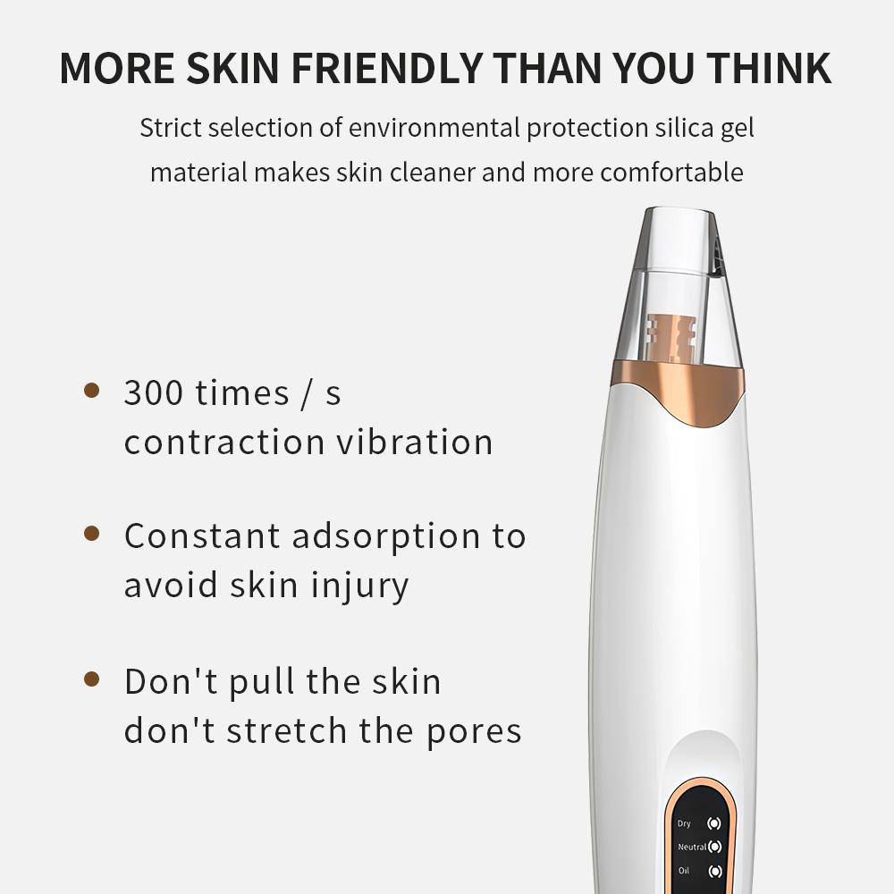 USB Rechargeable Blackhead Vacuum Remover Electric Facial Pore Cleaner Acne Extractor Tool for Women&Men Face Nose Cleaning Kit