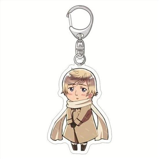 DUOFAFA XYUN Hetalia Italy Germany Key Holder Japan Keychain Unofficial Cosplay Item Acrylic Popular Anime Decoration Cute Loss Prevention Accessory