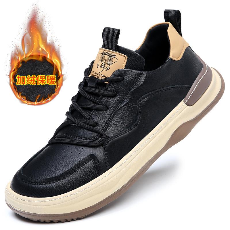 2025 autumn new men's shoes cowhide breathable European station trend versatile brown retro leather casual board shoes