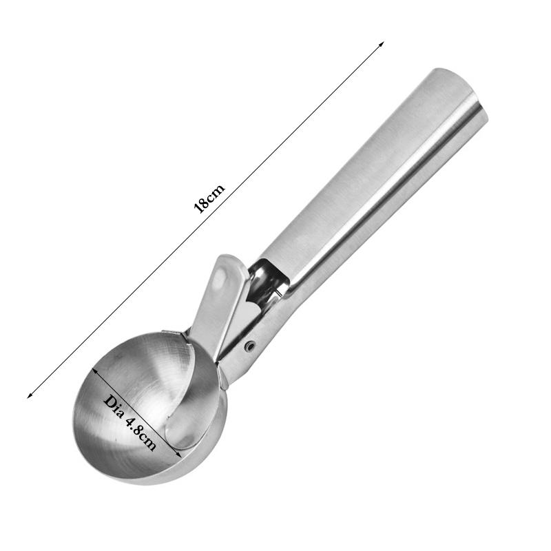 

Ложка для мороженого из нержавеющей стали, совок для мороженого с курком, арбузный фруктовый шарик, ложка для печенья, совок для мороженого, кухонные принадлежности