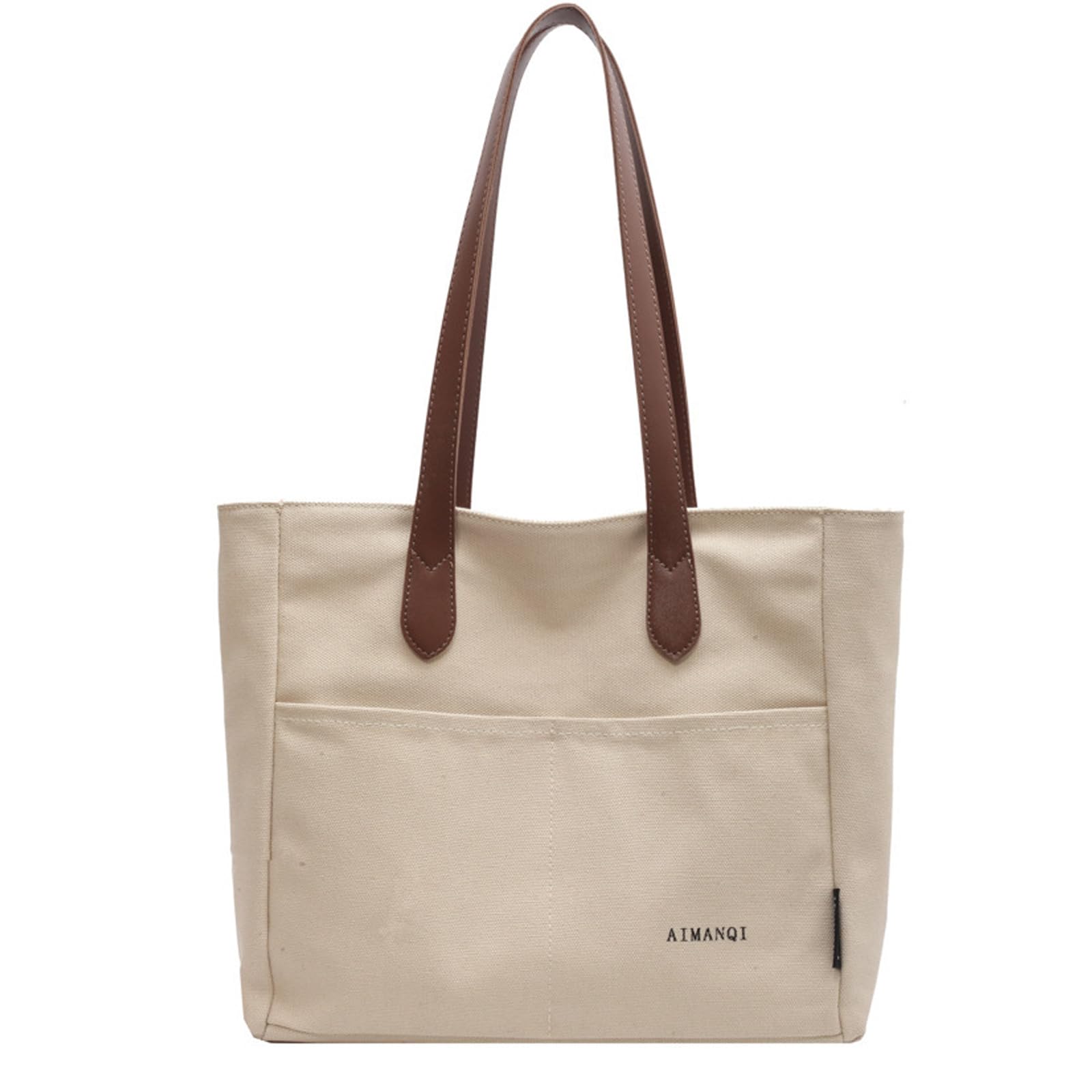 Fa&ni Large Capacity Canvas Tote Bag for Women, Multifunctional, Zippered, Large Pockets
