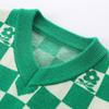 Montagut Kids' V-Neck Checkerboard Knit Vest