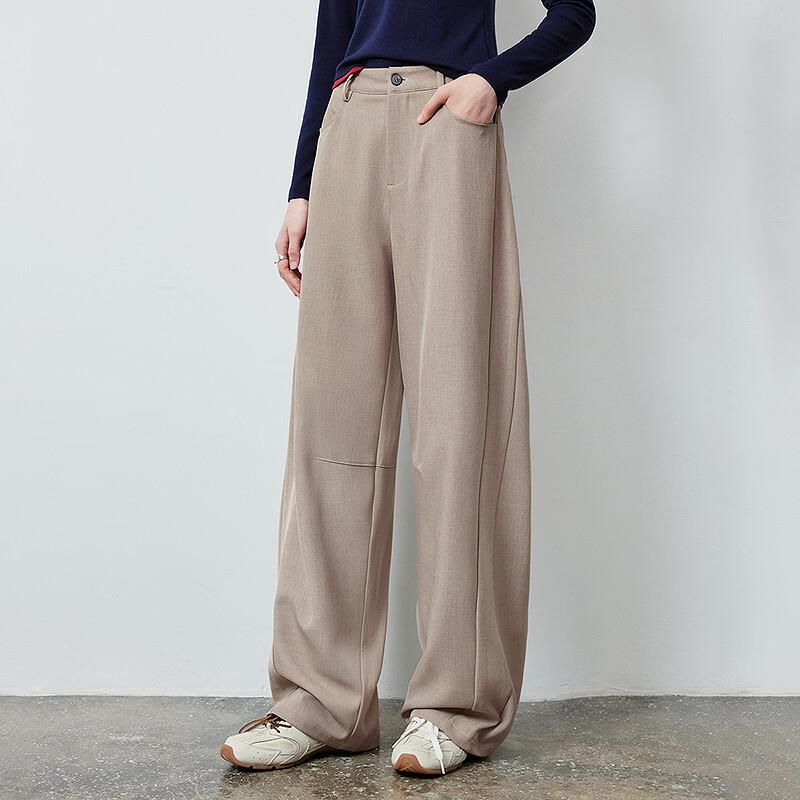 Women's Draped Wide-Leg Suit Pants