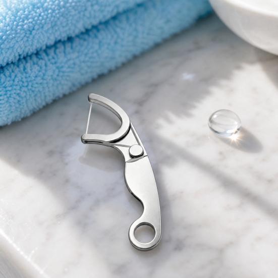1/2/3/5Pcs Stainless Steel Dental Floss Pick, Portable Travel Reusable Oral Care Flossers, Heavy Duty Metal Teeth Deep Cleaning Tools