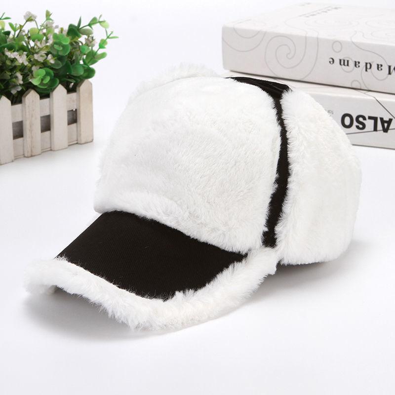 Klobouk Pánský a Dámský Stejný Zimní Baseballová Čepice Teplá Zesílená Fleece Venkovní Čepice s Chrániči Uší