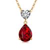Jewelry Temperament Warm Sun Water Drop Necklace Ice Flower Cut Zirconium Platinum Plated 925 Silver Pendant Necklace