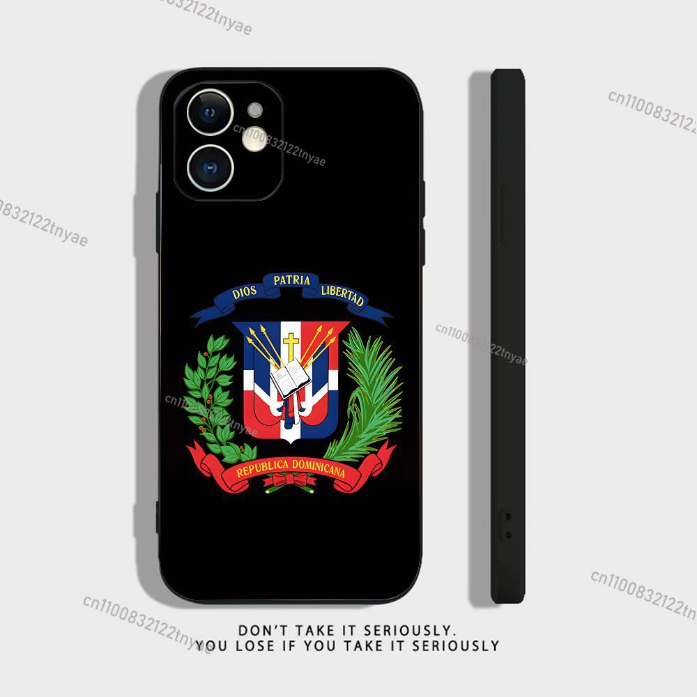 Dominican Republic Flag For iPhone 17,16,15,14,13,12,11,Pro,X,XS,Max,XR,Plus,Mini Soft Silicone Phone Case Black Shockproof TPU