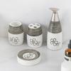 Printed Toiletry Flower Separate Bottle Bathroom Lotion Soap Dish 4pcs Sets