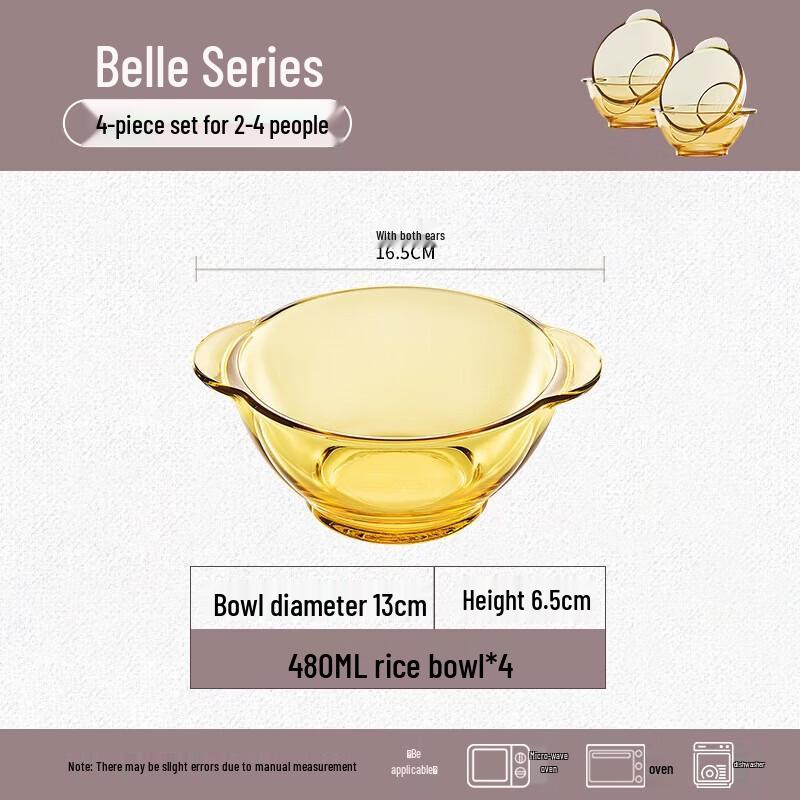 VISIONSpyrex 4-Piece Heat-Resistant Glass Bowl Set