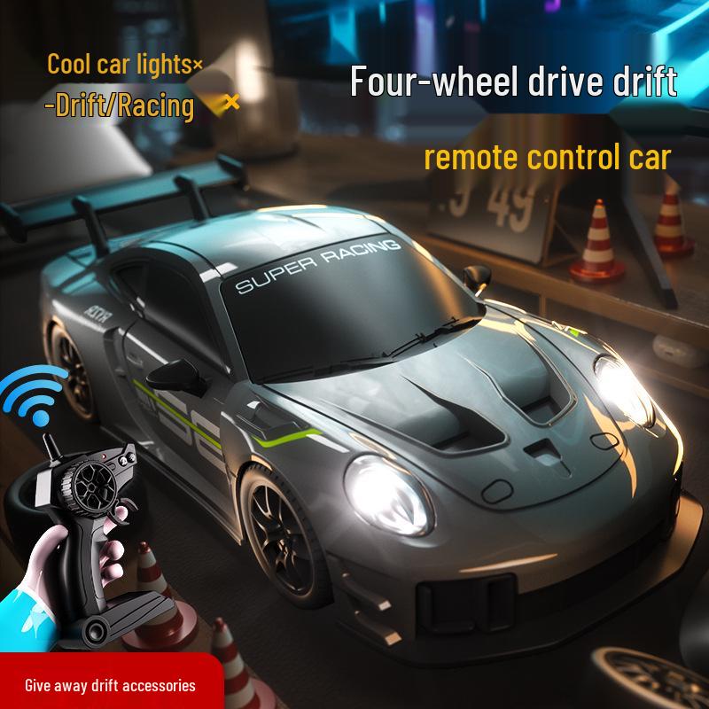 High-Speed RC Drift Car: Four-Wheel Drive, Electric Lights, Remote Control Racing Toy for Kids
