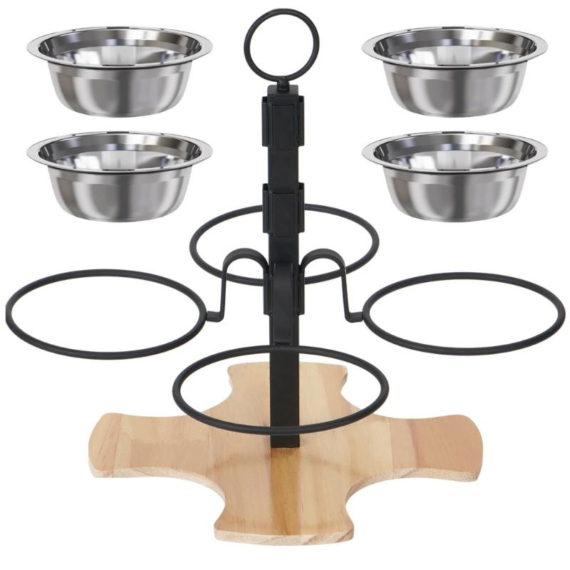 

Elevated Pet Feeding Station Splash Proof For Comfortable Dog Dining Feeding Bowl Adjustable Heights 1
