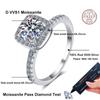 2CT D Color VVS1 Moissanite Ring 925 Sterling Silver Eternity Ring Women Engagement Wedding Luxury Band Jewelry Certified