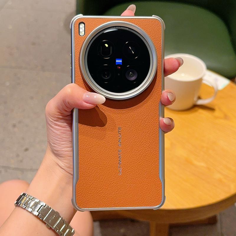 

For Vivo X200 X200S Pro Mini Ultra Case Anti-Shock Corners Drop-proof Magsafe Electroplating Soft Grip Leather Cover Artificial leather&vivo X200