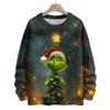 Ladies' Fashionable Casual Long Sleeved Christmas Cute Printed Round Neck Knitted Yarn