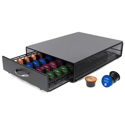 40 Tassen Kaffeekapsel-Schubladenhalter Kaffeepad-Aufbewahrungsregal Edelstahl Kaffeemaschinen-Basisständer-Organisation