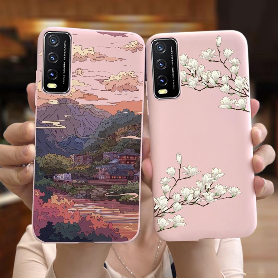 Custodia For Vivo V2027 V2027 Vivo Y11s Y12s Y20i Y20 Custodia per Telefono Morbida Opaca Silicone Liquido Antiurto Paraurti Capa Elegante Moda