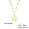 Cazador Pentagram Pentagonal Pendant Necklace for Women Heart Star Geometric Stainless Steel Chain Necklaces Jewelry Wholesale