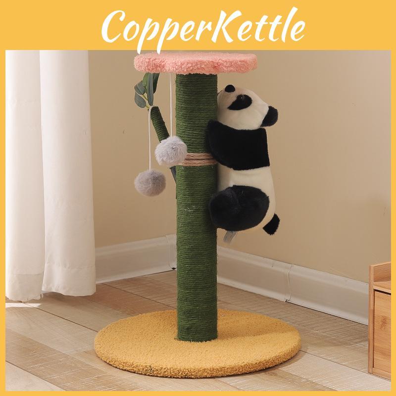 Wooden Cat Tree And Scratching Board With Bamboo Elements For Indoor Play