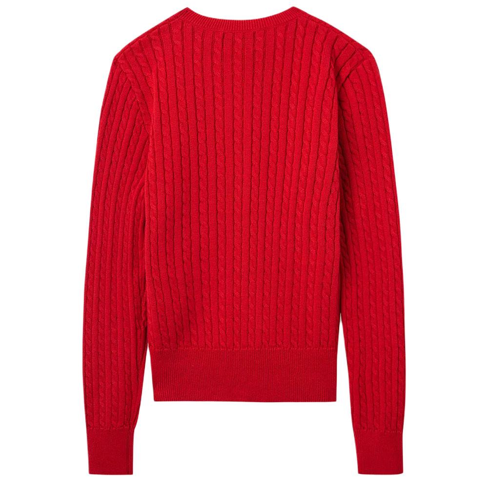 Pull Polo Ralph Lauren PE23 Couleur Unie Logo Brodé Simple Boutonnage Manches Longues Tricot Pulls Enfants Rouge 312543047-039