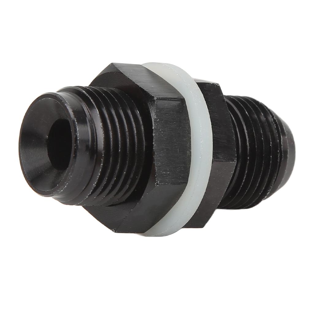 Fuel Cell Bulkhead Fitting with PTFE Washer Black Anodized 6061‑T6 Aluminum Alloy Connector for Most Fluid